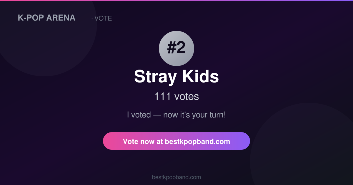 Vote for Stray Kids - K-Pop fan vote | K-Pop Arena