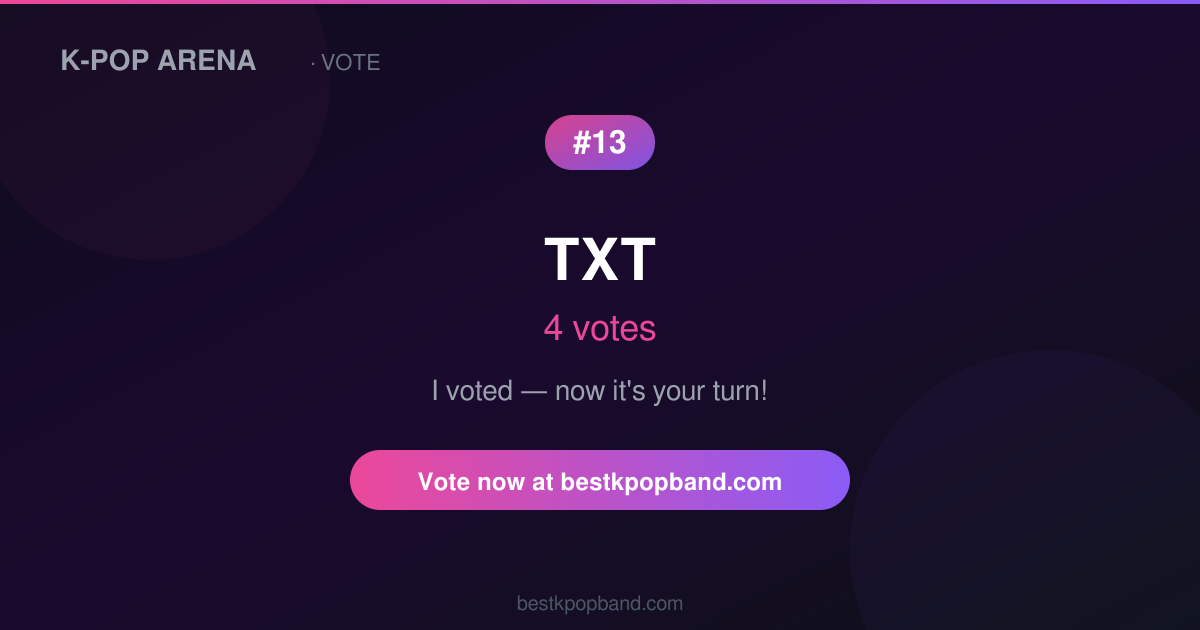 Vote for TXT - K-Pop fan vote | K-Pop Arena